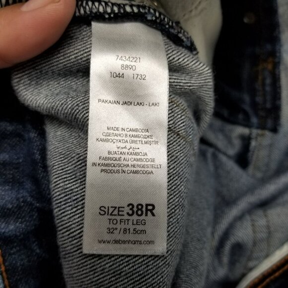 Jasper Conran Jeans Mens 38x32 Blue Straight Fit Stretch Button Fly Denim - Picture 11 of 13